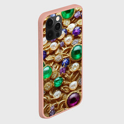Чехол для iPhone 12 Pro Max Россыпь драгоценностей, цвет: 3D-светло-розовый — фото 2