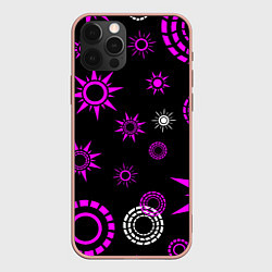 Чехол для iPhone 12 Pro Max Калейдоскоп круги, цвет: 3D-светло-розовый