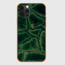 Чехол для iPhone 12 Pro Max Малахитовые камни, цвет: 3D-красный