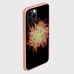 Чехол для iPhone 12 Pro Max Цветок в огне, цвет: 3D-светло-розовый — фото 2