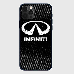 Чехол для iPhone 12 Pro Max Infiniti с потертостями на темном фоне, цвет: 3D-черный