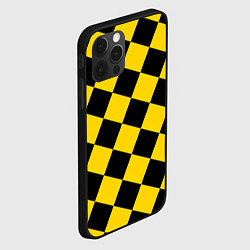 Чехол для iPhone 12 Pro Max Черно-желтая крупная клетка, цвет: 3D-черный — фото 2