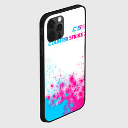 Чехол для iPhone 12 Pro Max Counter Strike 2 neon gradient style: символ сверх, цвет: 3D-черный — фото 2