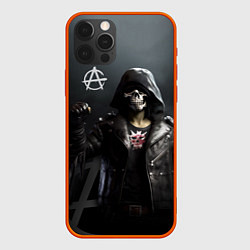 Чехол для iPhone 12 Pro Max Зомби анархист, цвет: 3D-красный