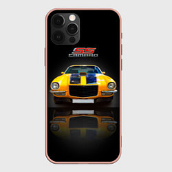 Чехол для iPhone 12 Pro Max Американский спорткар 1970 года Camaro SS, цвет: 3D-светло-розовый