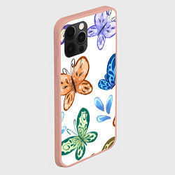 Чехол для iPhone 12 Pro Max Стая водных бабочек, цвет: 3D-светло-розовый — фото 2