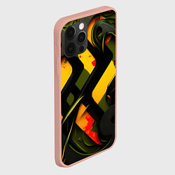 Чехол для iPhone 12 Pro Max Оранжевые полосы, цвет: 3D-светло-розовый — фото 2