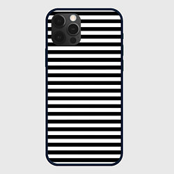 Чехол для iPhone 12 Pro Max Тельняшка черная Подводного флота ВМФ, цвет: 3D-черный