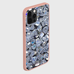 Чехол для iPhone 12 Pro Max Россыпь бриллиантов, цвет: 3D-светло-розовый — фото 2