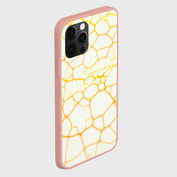 Чехол для iPhone 12 Pro Max Жёлтые разломы, цвет: 3D-светло-розовый — фото 2