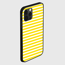 Чехол для iPhone 12 Pro Max Светло-желтые полосы, цвет: 3D-черный — фото 2