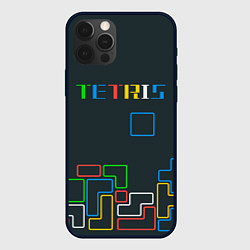 Чехол для iPhone 12 Pro Max Tetris neon, цвет: 3D-черный
