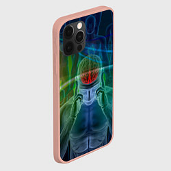 Чехол для iPhone 12 Pro Max Человеческий мозг и импульсы, цвет: 3D-светло-розовый — фото 2