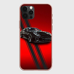 Чехол для iPhone 12 Pro Max Английский спортивный автомобиль Jaguar, цвет: 3D-светло-розовый