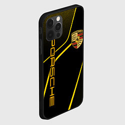 Чехол для iPhone 12 Pro Max Porsche - Gold line, цвет: 3D-черный — фото 2