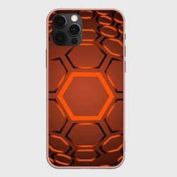 Чехол для iPhone 12 Pro Max Оранжевая техноброня, цвет: 3D-светло-розовый