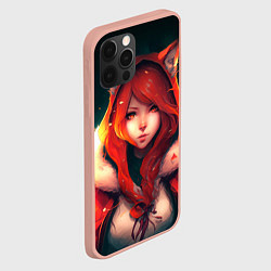 Чехол для iPhone 12 Pro Max Рыжая девушка-лиса, цвет: 3D-светло-розовый — фото 2