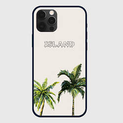 Чехол для iPhone 12 Pro Max Пальмы island, цвет: 3D-черный