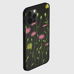 Чехол для iPhone 12 Pro Max Полевые цветочки на темном фоне, цвет: 3D-черный — фото 2