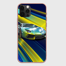 Чехол для iPhone 12 Pro Max Суперкар Lamborghini Reventon, цвет: 3D-светло-розовый