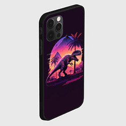 Чехол для iPhone 12 Pro Max Retrowave Trex, цвет: 3D-черный — фото 2