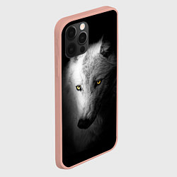 Чехол для iPhone 12 Pro Max Волк в полной тьме, цвет: 3D-светло-розовый — фото 2