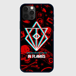 Чехол для iPhone 12 Pro Max In Flames rock glitch, цвет: 3D-черный