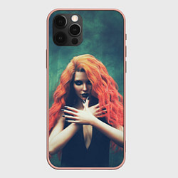 Чехол для iPhone 12 Pro Max Рыжая ведьма колдует в лесу, цвет: 3D-светло-розовый