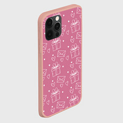 Чехол для iPhone 12 Pro Max Влюбленным паттерн, цвет: 3D-светло-розовый — фото 2