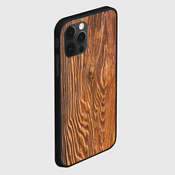 Чехол для iPhone 12 Pro Max Текстура дерева, цвет: 3D-черный — фото 2