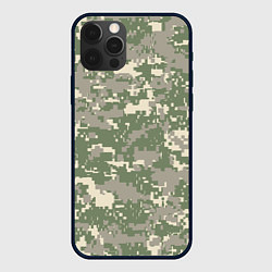 Чехол для iPhone 12 Pro Max Зелено - серый камуфляж, цвет: 3D-черный