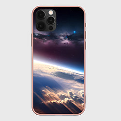 Чехол для iPhone 12 Pro Max Планета и космос, цвет: 3D-светло-розовый