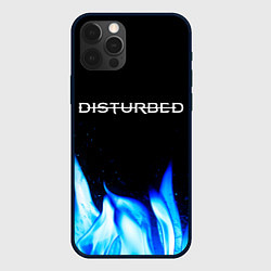 Чехол для iPhone 12 Pro Max Disturbed blue fire, цвет: 3D-черный