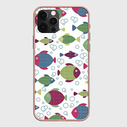 Чехол для iPhone 12 Pro Max Милые рыбки, цвет: 3D-светло-розовый