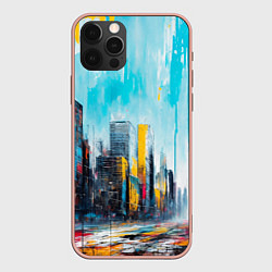 Чехол для iPhone 12 Pro Max Палитра города, цвет: 3D-светло-розовый