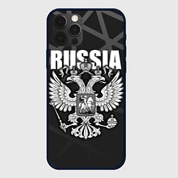 Чехол для iPhone 12 Pro Max Russia - герб РФ, цвет: 3D-черный