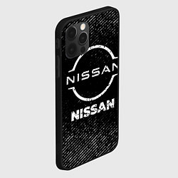 Чехол для iPhone 12 Pro Max Nissan с потертостями на темном фоне, цвет: 3D-черный — фото 2