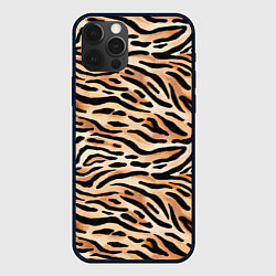 Чехол для iPhone 12 Pro Max Тигровая окраска, цвет: 3D-черный