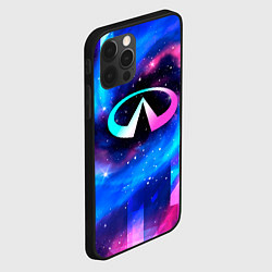 Чехол для iPhone 12 Pro Max Infiniti неоновый космос, цвет: 3D-черный — фото 2