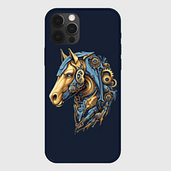 Чехол для iPhone 12 Pro Max Механический конь, цвет: 3D-черный