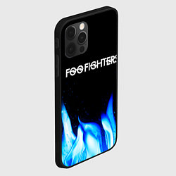 Чехол для iPhone 12 Pro Max Foo Fighters blue fire, цвет: 3D-черный — фото 2