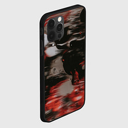 Чехол для iPhone 12 Pro Max Чёрные и красные волны, цвет: 3D-черный — фото 2