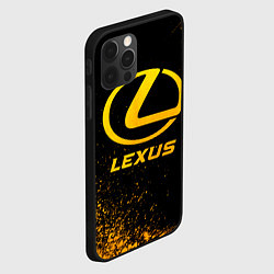 Чехол для iPhone 12 Pro Max Lexus - gold gradient, цвет: 3D-черный — фото 2