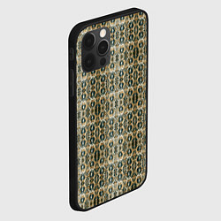 Чехол для iPhone 12 Pro Max Золотистые симметричные узоры, цвет: 3D-черный — фото 2