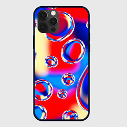 Чехол для iPhone 12 Pro Max Объемные цветные пузыри, цвет: 3D-черный