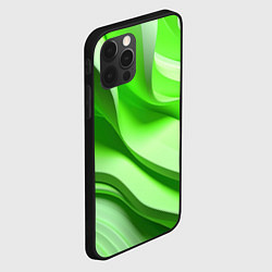 Чехол для iPhone 12 Pro Max Светлые зеленые волны, цвет: 3D-черный — фото 2