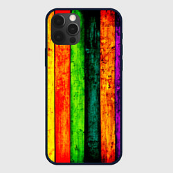 Чехол для iPhone 12 Pro Max Цветной забор, цвет: 3D-черный