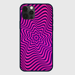 Чехол для iPhone 12 Pro Max Абстрактный фиолетовый узор, цвет: 3D-черный