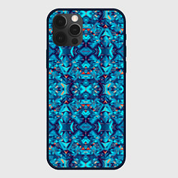 Чехол для iPhone 12 Pro Max Синий калейдоскоп, цвет: 3D-черный