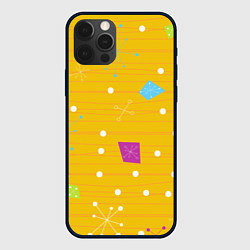 Чехол для iPhone 12 Pro Max Yellow abstraction, цвет: 3D-черный